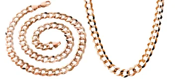 14K Rose Gold Chain Solid Cuban Link Chain