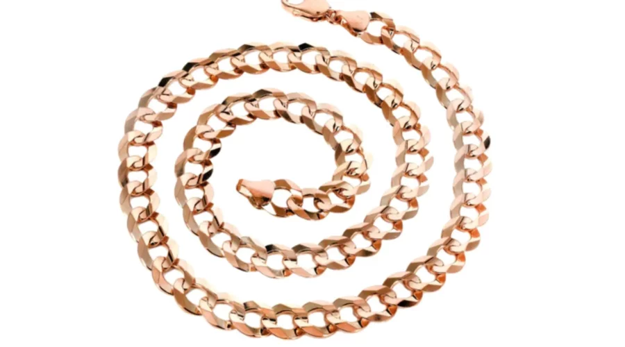 14K Solid Rose Gold Cuban Link Chain