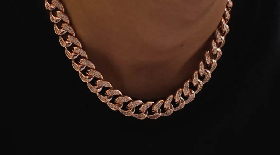 14K Solid Rose Gold Cuban Link Chain 5