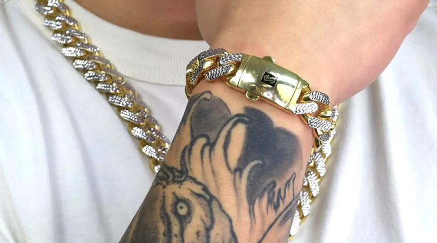 15mm Miami Cuban Diamond Cut as a bracelet and necklace
