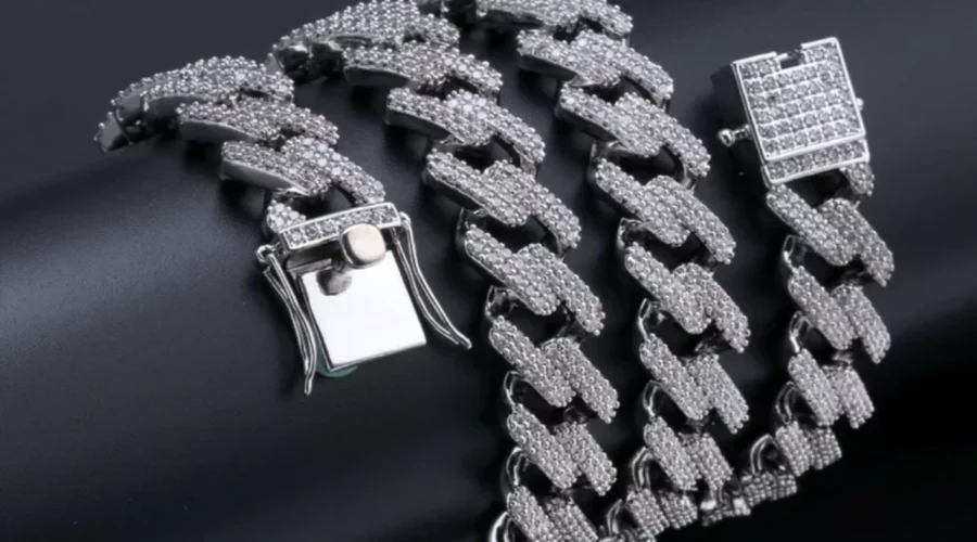 18k silver Cuban Link chain