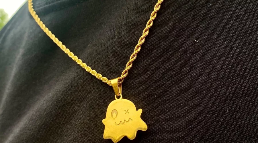 Cuban Gold Chain With Ghost Pendant