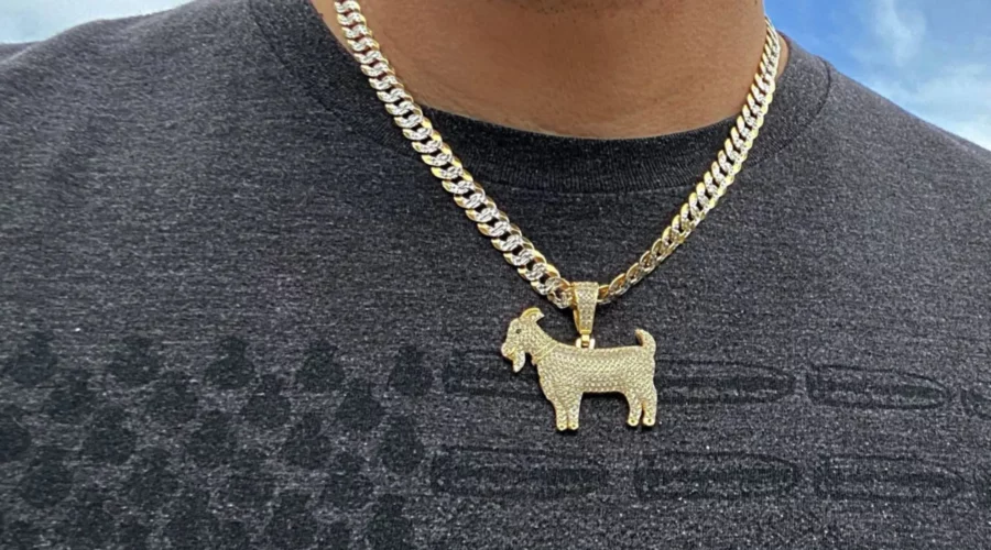 Cuban Link Plated Chain with goat pendant