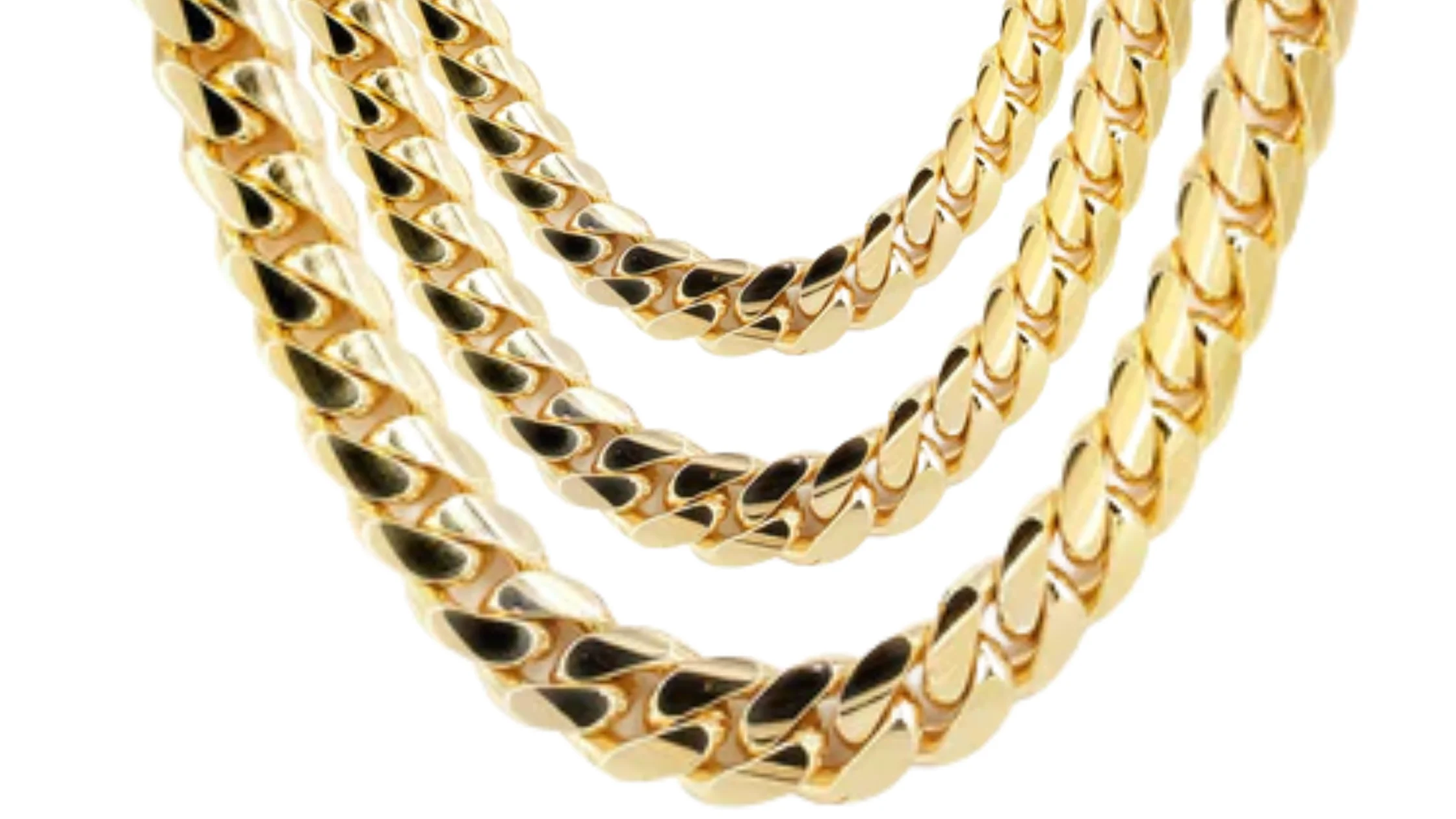 Heavy Solid Rose Gold Miami Cuban Link Chain 1 1