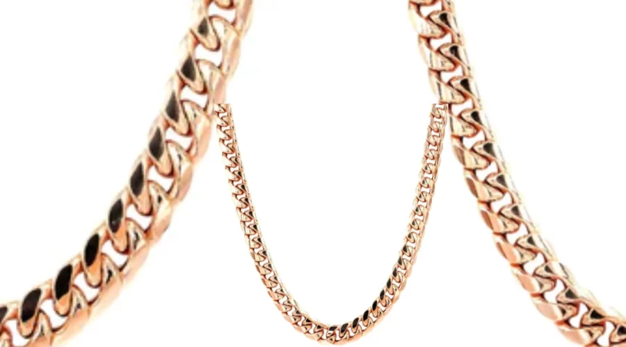Hollow Rose Gold 14K Miami Cuban Link Chain 2