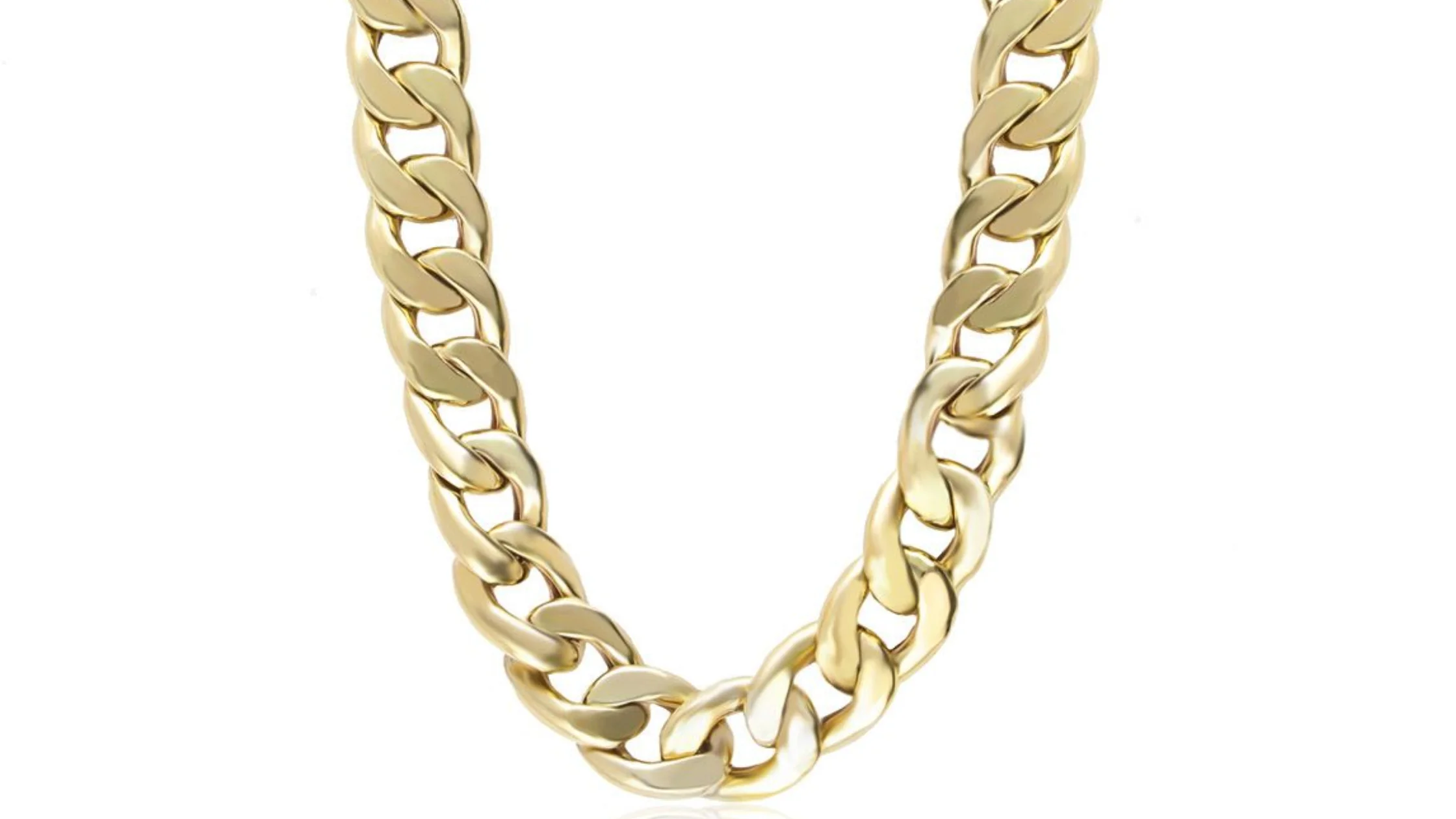 Stainless Steel Miami Cuban Link Chain With Gold Plating