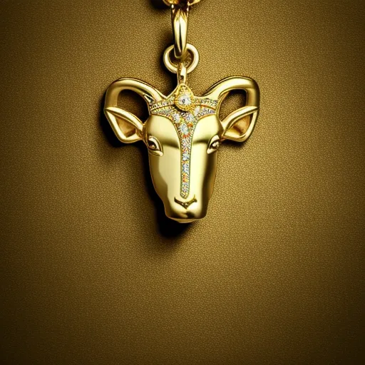 Gold Plated Cuban Link Chain WIth Goat Pendant
