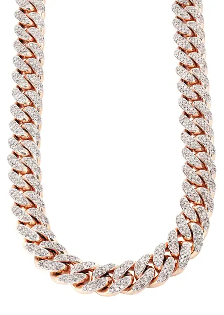Rose gold Miami cuban links chain (1)