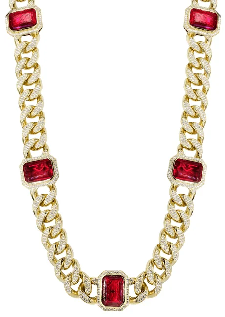 Solid Ruby Cuban LInk Chains