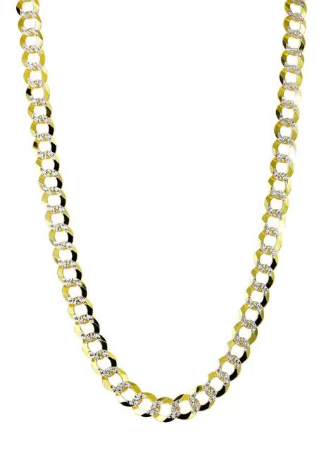 White Pave Cuban Gold Link Chains (1)